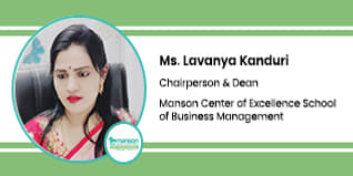 Manson Center of Excellence School of Business Management, Hyderabad, Chairperson & Dean: Ms. Lavanya Kanduri Interview